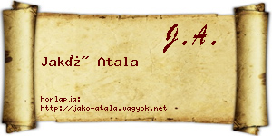 Jakó Atala névjegykártya